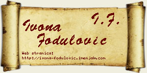 Ivona Fodulović vizit kartica
